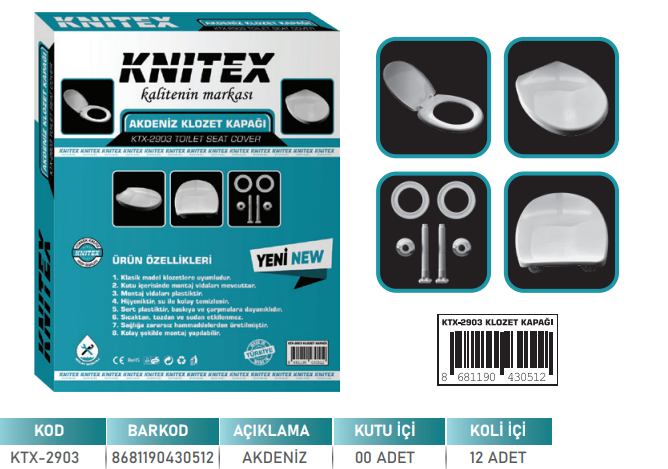 KNITEX-LÜX KLOZET KAPAĞI BYZ