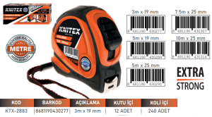 KNITEX-5 K-1 KAUÇUKLU METRE 3M*19MM