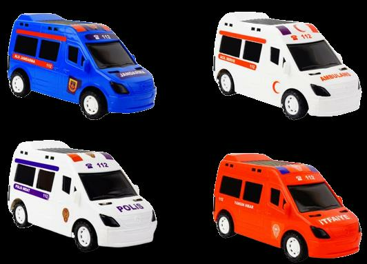 KARTOY-PVC POLİS-JANDARMA-İTFAİYE-AMBULANS ARABA*100