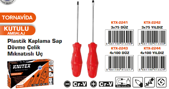 KNITEX-TORNAVİDA 4X100 MM YILDIZ KTX-2244